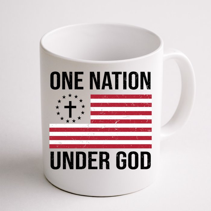 One Nation Under God American Christian Flag Front & Back Coffee Mug