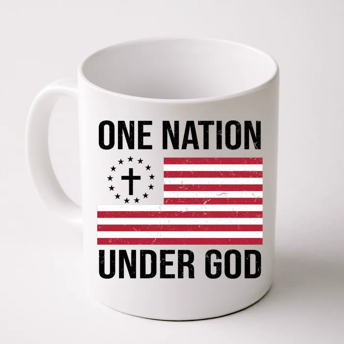 One Nation Under God American Christian Flag Front & Back Coffee Mug