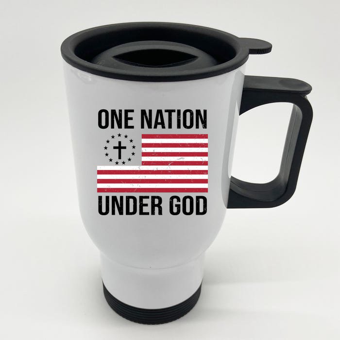 One Nation Under God American Christian Flag Front & Back Stainless Steel Travel Mug