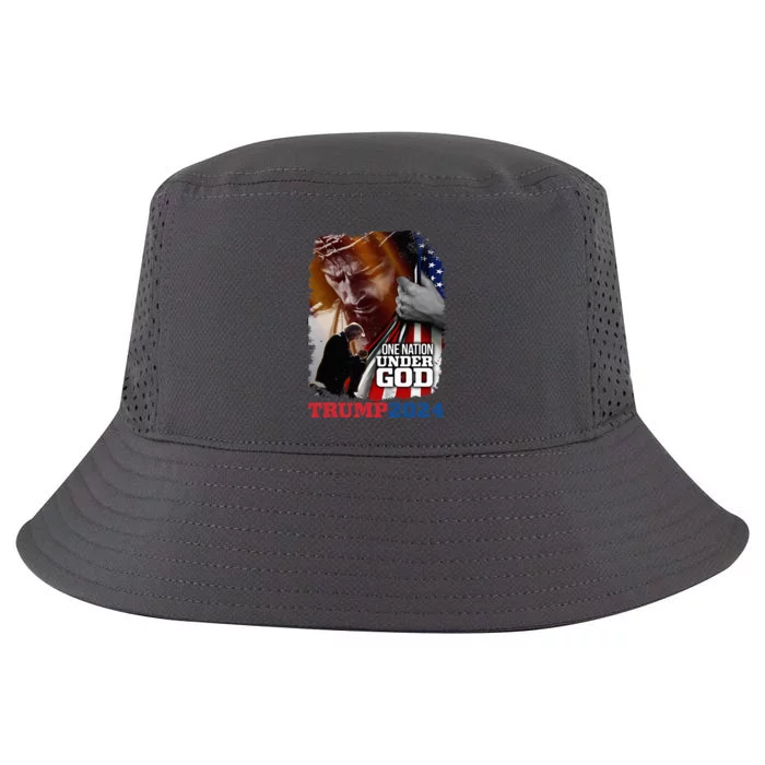 One Nation Under God President Trump 2024 America Christian Cool Comfort Performance Bucket Hat