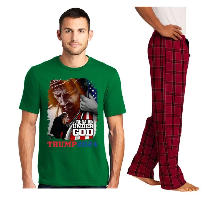 One Nation Under God President Trump 2024 America Christian Pajama Set