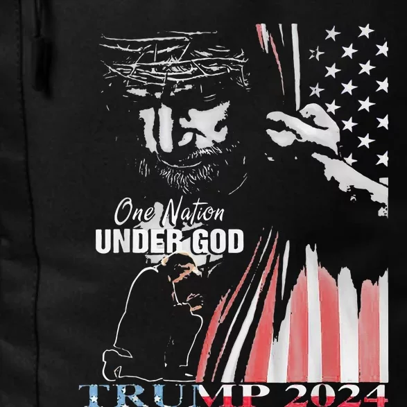 One Nation Under God Trump 2024 God American Flag Daily Commute Backpack