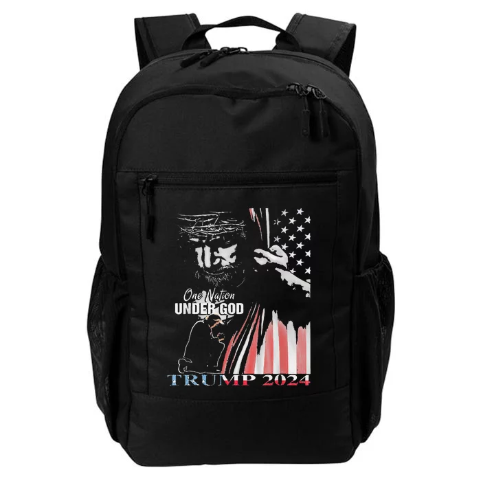 One Nation Under God Trump 2024 God American Flag Daily Commute Backpack