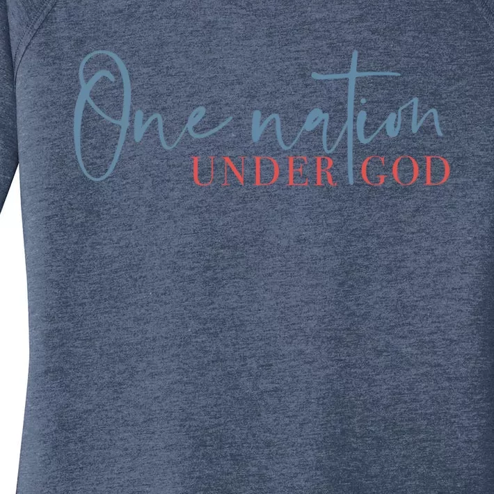 One Nation Under God American Cross Gift Women's Perfect Tri Tunic Long Sleeve Shirt