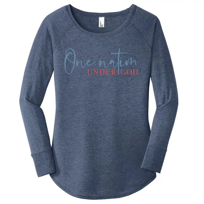 One Nation Under God American Cross Gift Women's Perfect Tri Tunic Long Sleeve Shirt