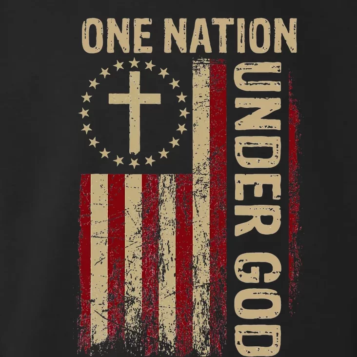 One Nation Under God Flag 4th Of July Patriotic Christian Toddler Hoodie