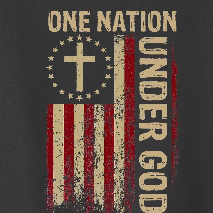 One Nation Under God Flag 4th Of July Patriotic Christian Toddler T-Shirt