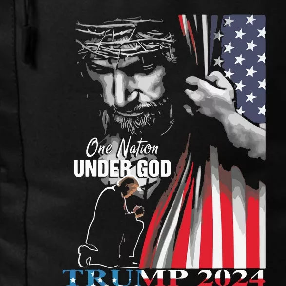 One Nation Under God Trump 2024 God American Flag Daily Commute Backpack