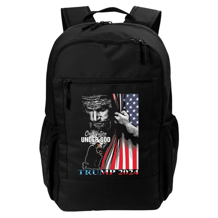 One Nation Under God Trump 2024 God American Flag Daily Commute Backpack