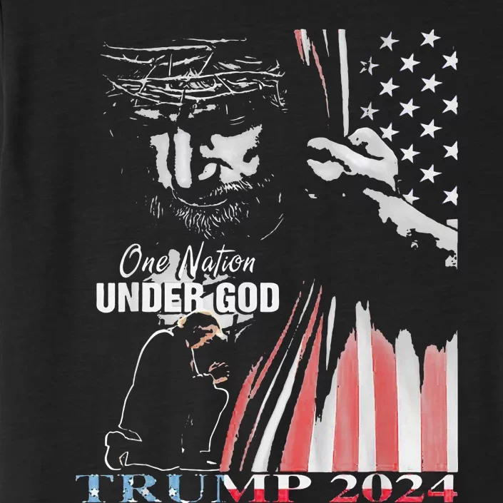 One Nation Under God Trump 2024 God American Flag ChromaSoft Performance T-Shirt