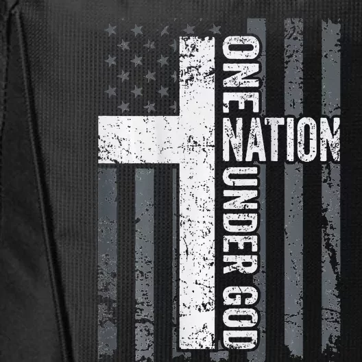 ONE NATION UNDER GOD Christian Worship Cross Flag City Backpack