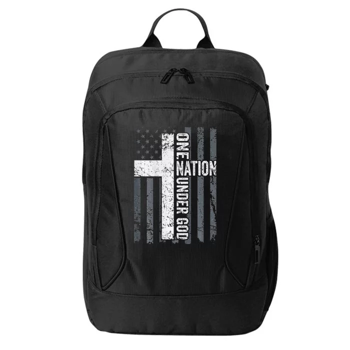 ONE NATION UNDER GOD Christian Worship Cross Flag City Backpack