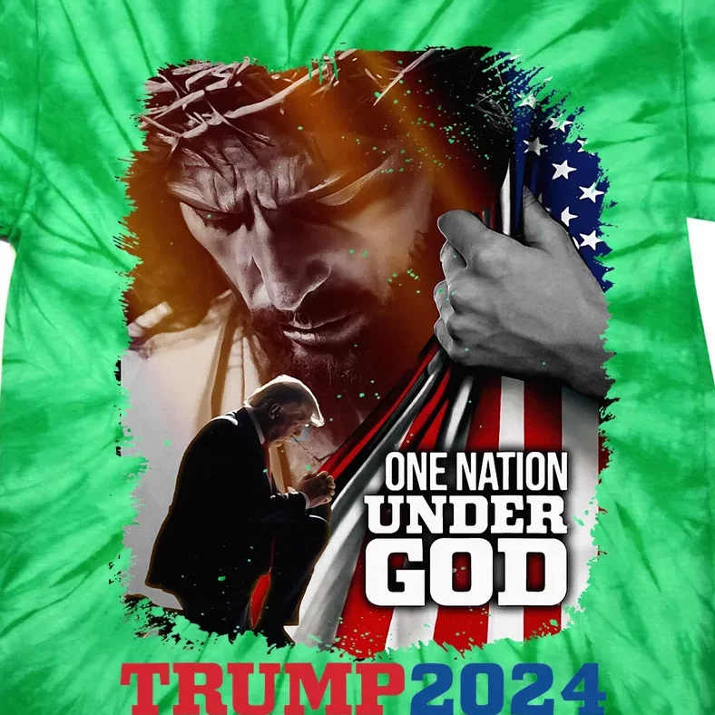 One Nation Under God President Trump 2024 America Christian Tie-Dye T-Shirt