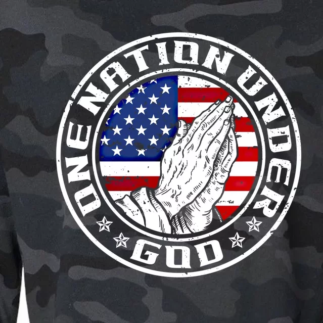 One Nation Under God 4th Of July Independence Day Prayer Gift Cropped Pullover Crew