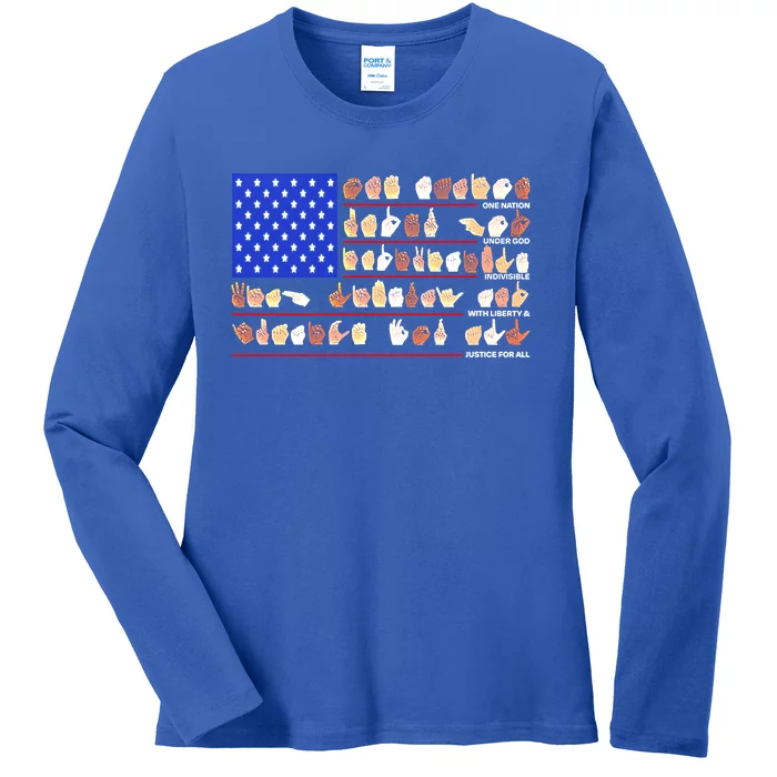 One Nation Under God Indivisible With Liberty Justice Gift Ladies Long Sleeve Shirt