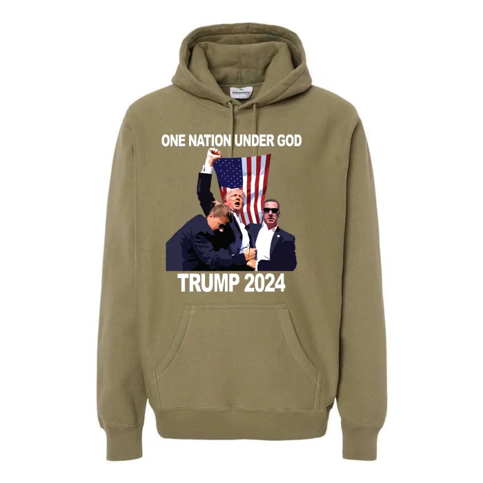 One Nation Under God Trump 2024 Premium Hoodie