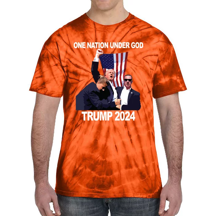 One Nation Under God Trump 2024 Tie-Dye T-Shirt