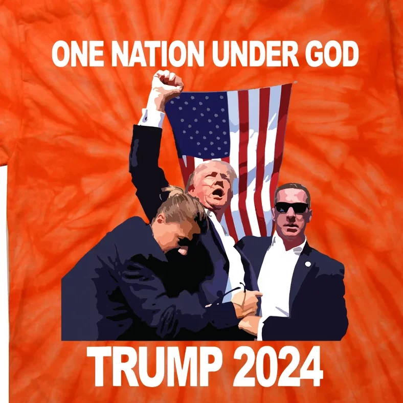 One Nation Under God Trump 2024 Tie-Dye T-Shirt