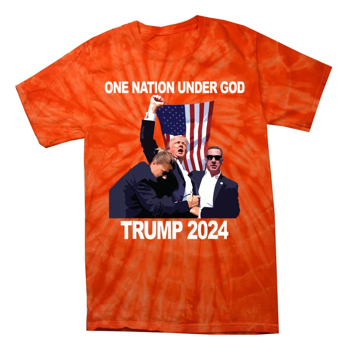 One Nation Under God Trump 2024 Tie-Dye T-Shirt