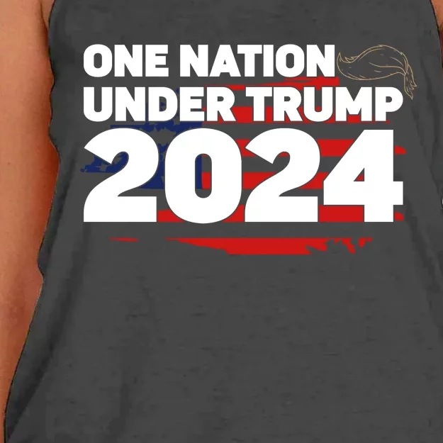 One Nation Under Trump 2024 Women's Knotted Racerback Tank