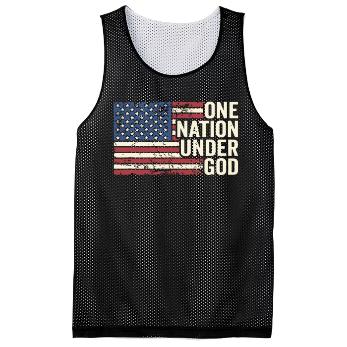 One Nation Under God Christian Usa Vintage American Flag Mesh Reversible Basketball Jersey Tank