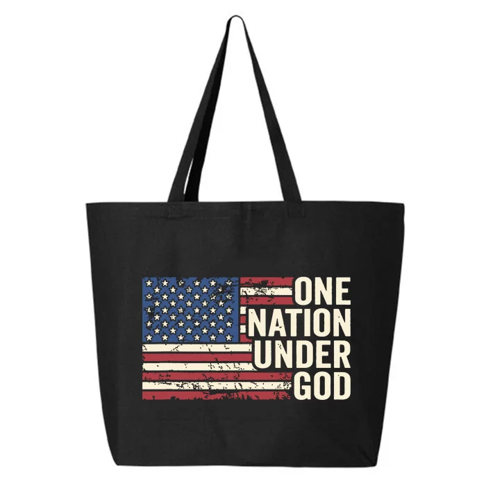 One Nation Under God Christian Usa Vintage American Flag 25L Jumbo Tote