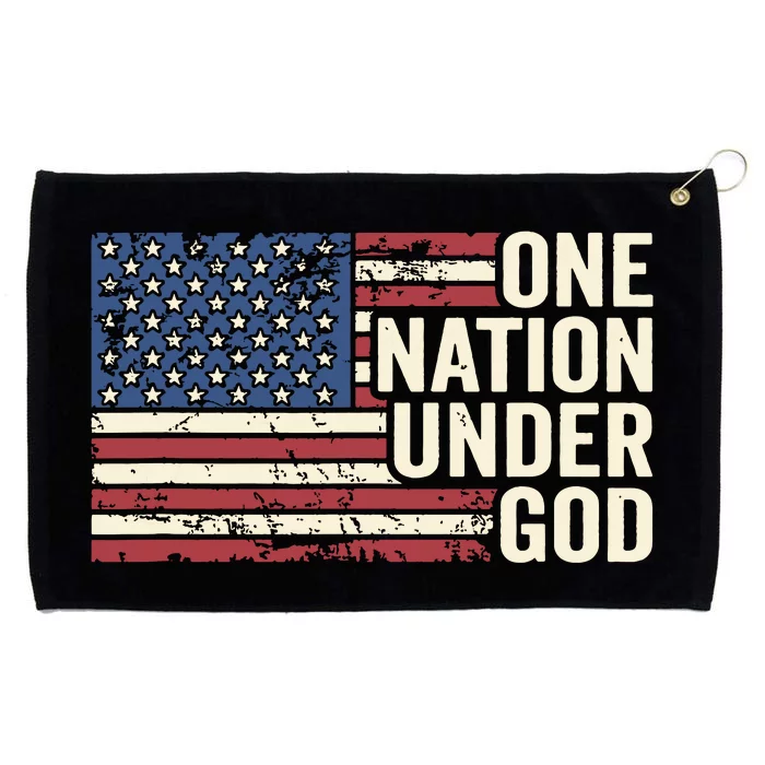 One Nation Under God Christian Usa Vintage American Flag Grommeted Golf Towel