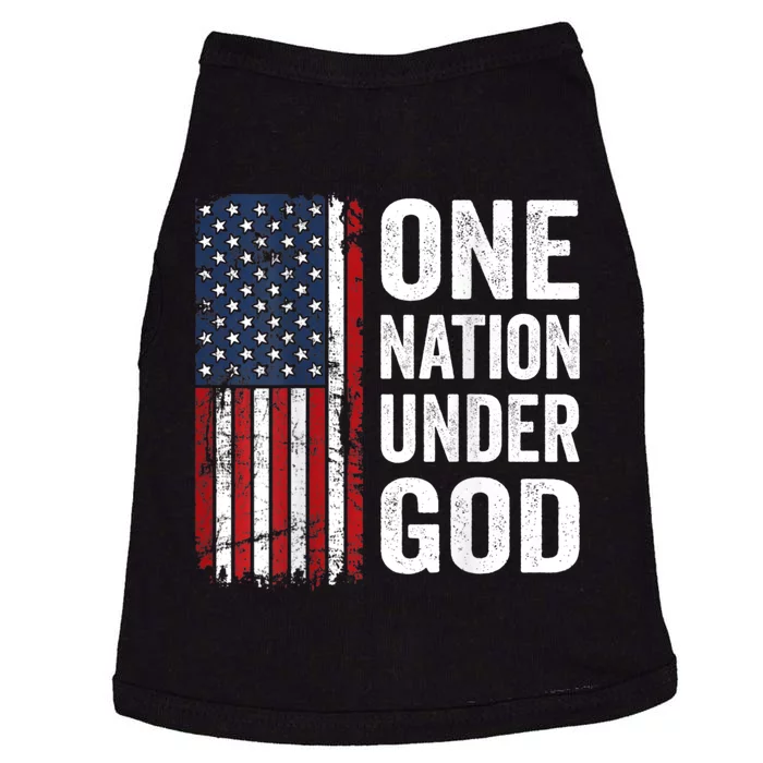 One Nation Under God Patriotic Christian Usa Flag Doggie Tank