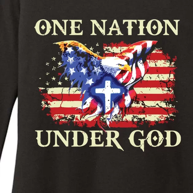 One Nation Under God Patriotic Usa Christian Womens CVC Long Sleeve Shirt