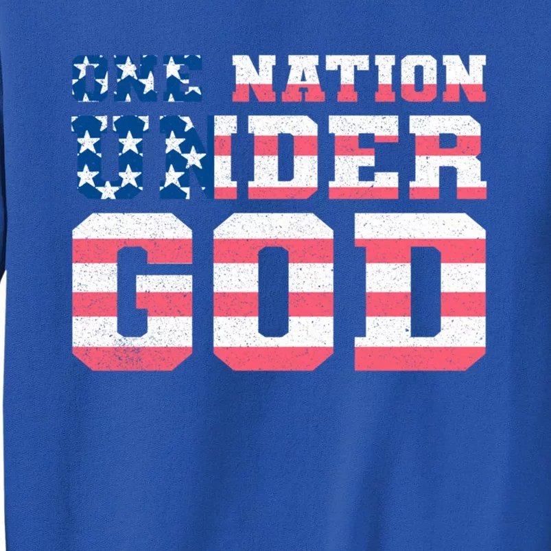 One Nation Under God Christian Bible Psalm American Patriot Funny Gift Tall Sweatshirt