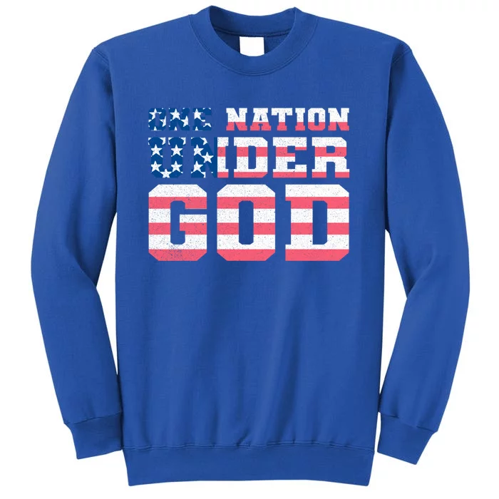 One Nation Under God Christian Bible Psalm American Patriot Funny Gift Tall Sweatshirt