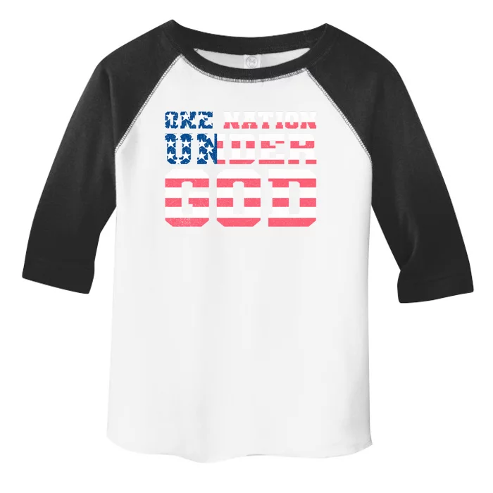 One Nation Under God Christian Bible Psalm American Patriot Funny Gift Toddler Fine Jersey T-Shirt