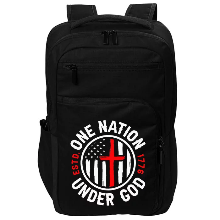 One Nation Under God American Flag Patriotic 4th Of July Impact Tech Backpack