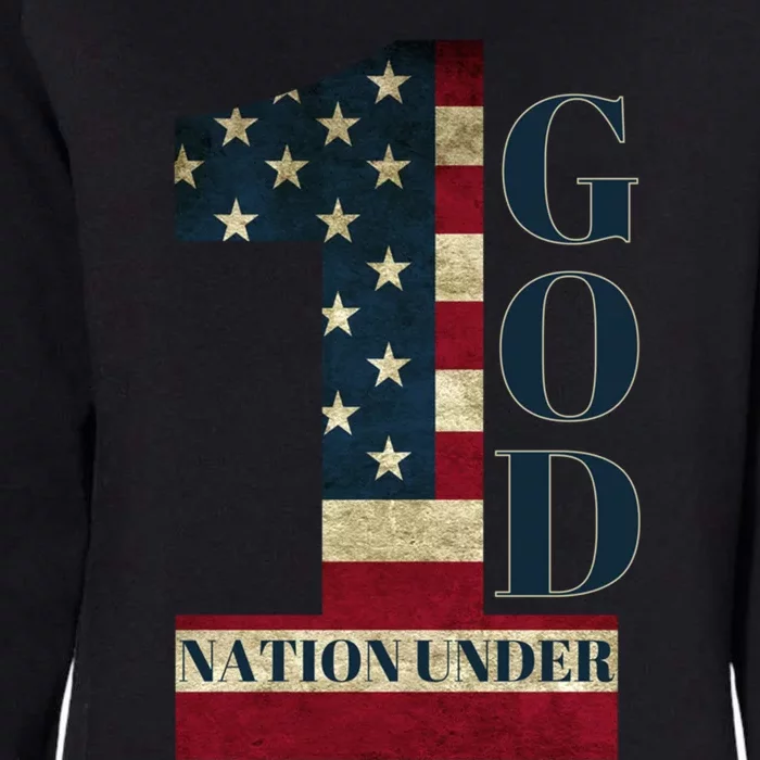 One Nation Under God Patriotic Gift Womens California Wash Sweatshirt