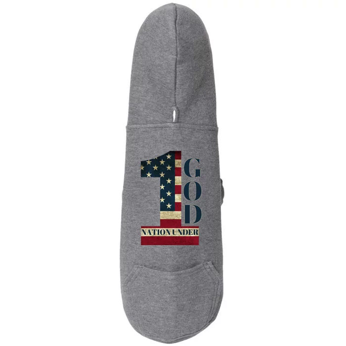 One Nation Under God Patriotic Gift Doggie 3-End Fleece Hoodie