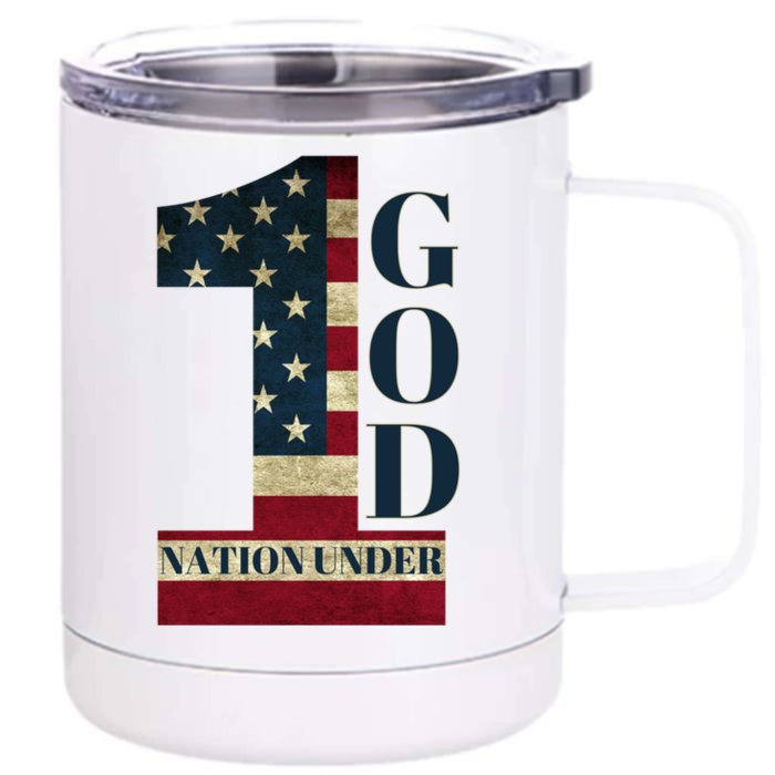 One Nation Under God Patriotic Gift Front & Back 12oz Stainless Steel Tumbler Cup