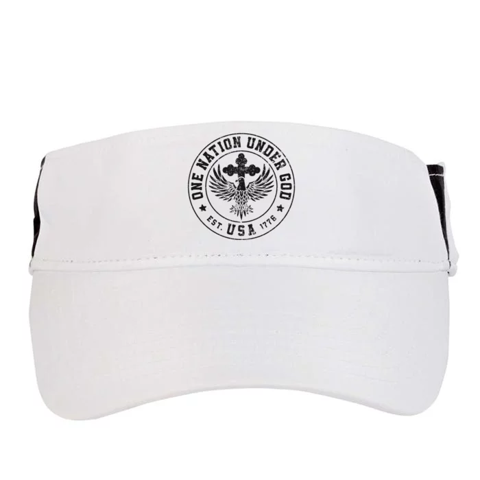 One Nation Under God USA Christian Cross Bald Eagle Adult Drive Performance Visor