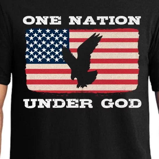 One Nation Under God Proud American Christian Flag Patriot Gift Pajama Set