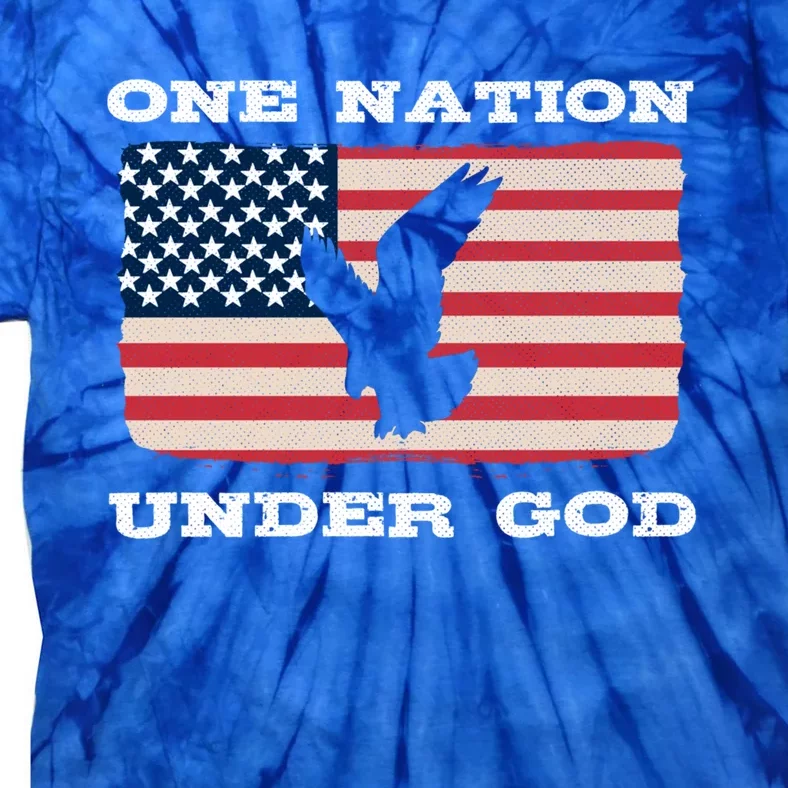 One Nation Under God Proud American Christian Flag Patriot Gift Tie-Dye T-Shirt