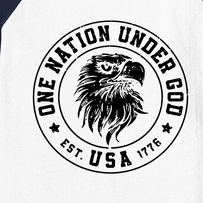 One Nation Under God Usa Baseball Sleeve Shirt