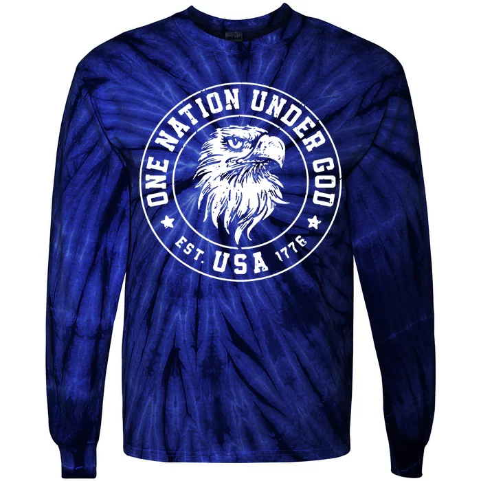 One Nation Under God Usa Tie-Dye Long Sleeve Shirt