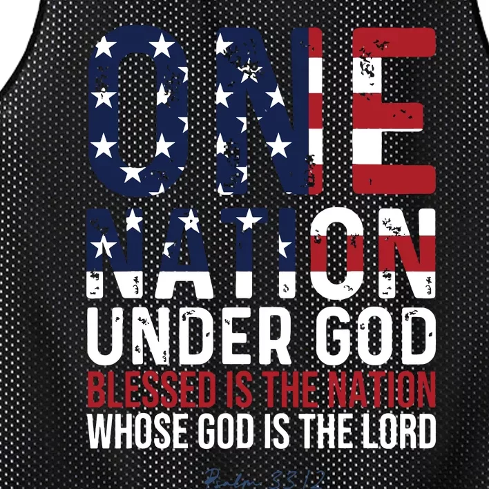 One Nation Under God Blessed Is The Nation Whose God Mesh Reversible Basketball Jersey Tank