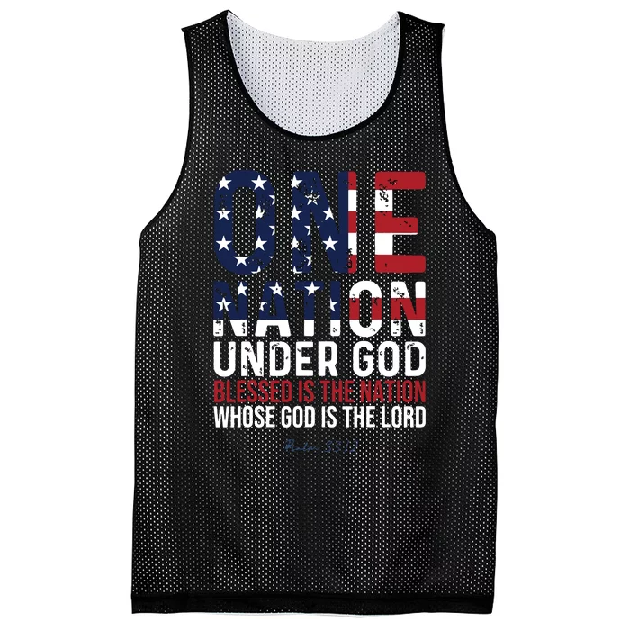 One Nation Under God Blessed Is The Nation Whose God Mesh Reversible Basketball Jersey Tank