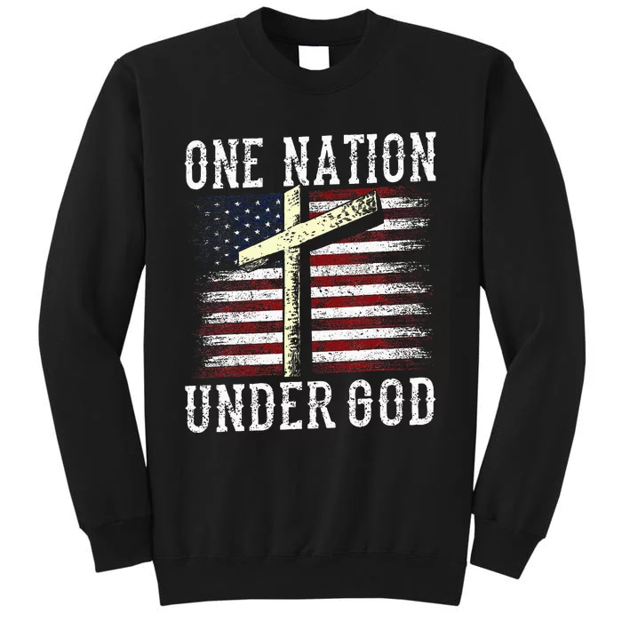 One Nation Under God America American Us Usa Patriotic Us Tall Sweatshirt