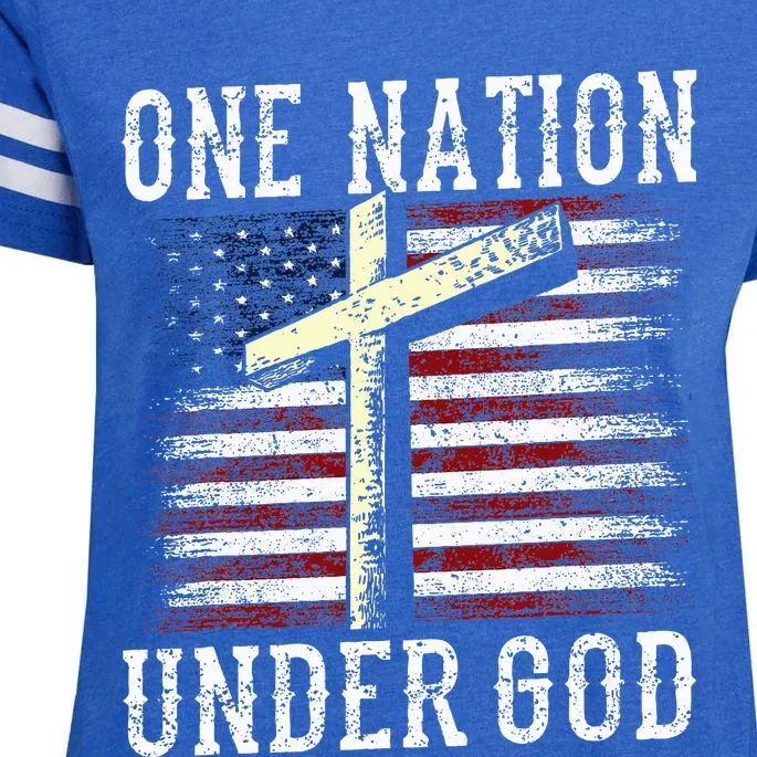 One Nation Under God America American Us Usa Patriotic Us Enza Ladies Jersey Football T-Shirt