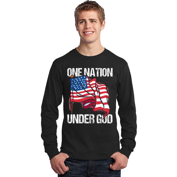 One Nation Under God American Usa Us America Patriotic Us Long Sleeve Shirt