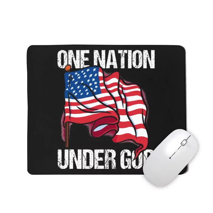 One Nation Under God American Usa Us America Patriotic Us Mousepad