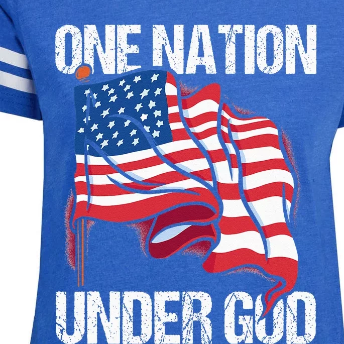 One Nation Under God American Usa Us America Patriotic Us Enza Ladies Jersey Football T-Shirt