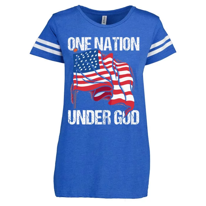 One Nation Under God American Usa Us America Patriotic Us Enza Ladies Jersey Football T-Shirt