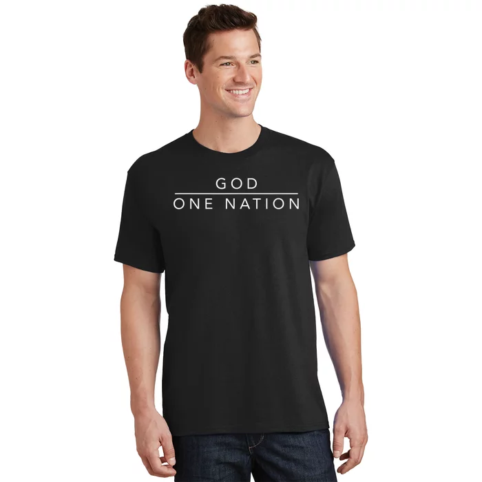 One Nation Under God Line Art Patriotic Christian T-Shirt